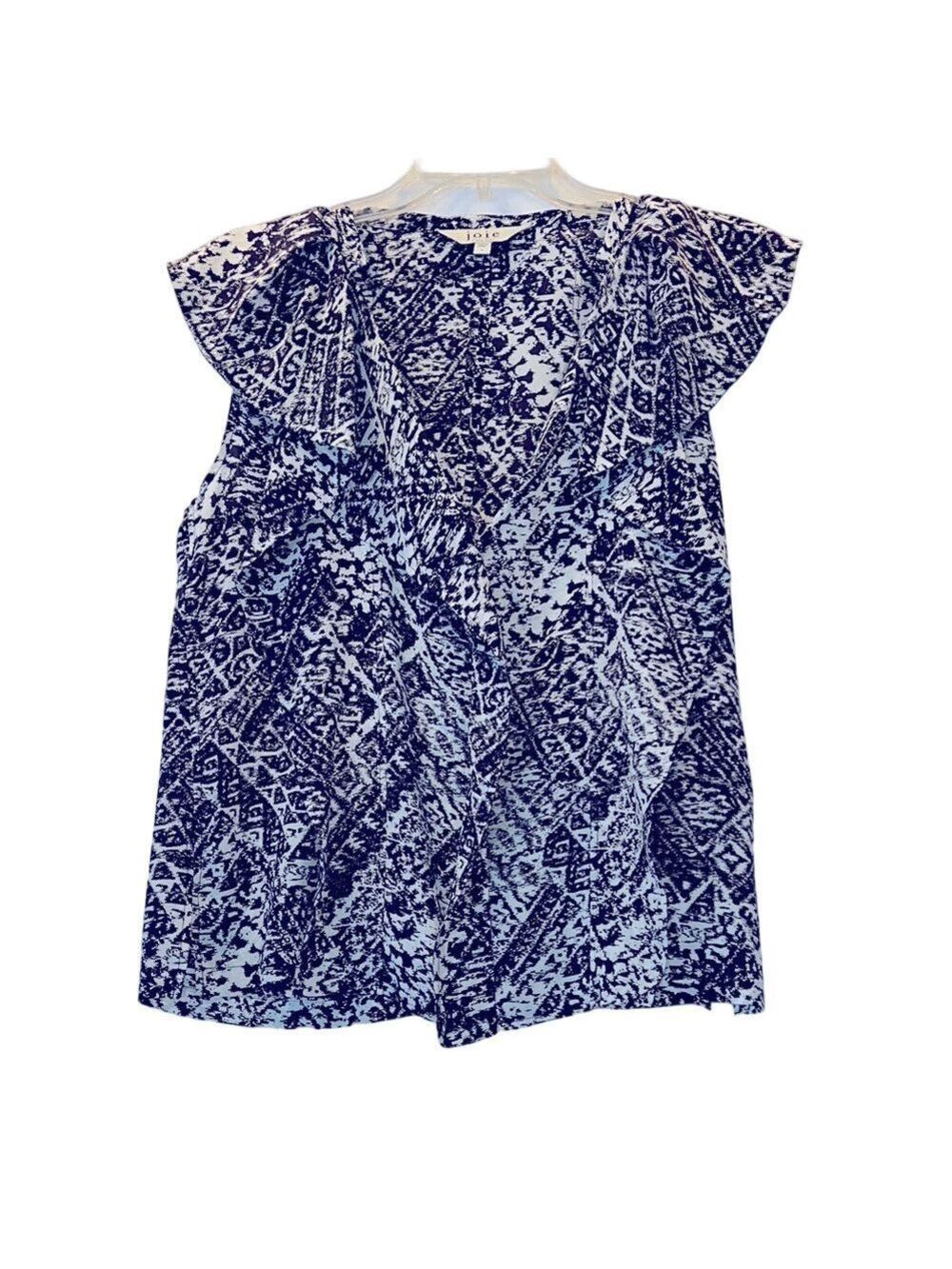 Joie Black and White Patterned Top, Size Medium